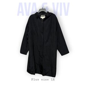 Ava & Viv Women's Black Trench Coat